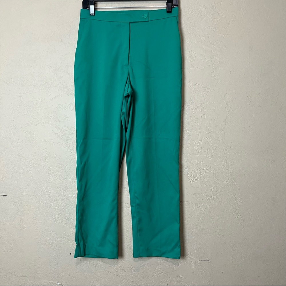 Allison Daley women elastic waist ankle formal green pants size‎ 6 petite